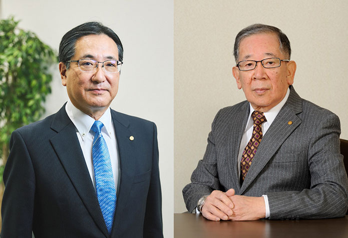 President and Representative Director Yoshihiro Ikeda／Chairman and Representative Director Takashi Morizane